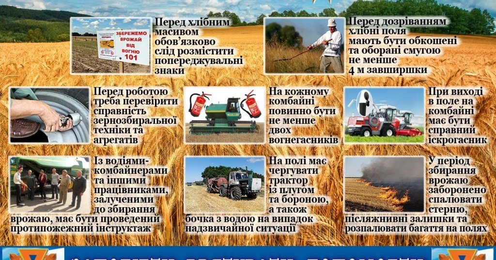 Пожежі під час збирання врожаю у Корюківському районі у 2024 році
