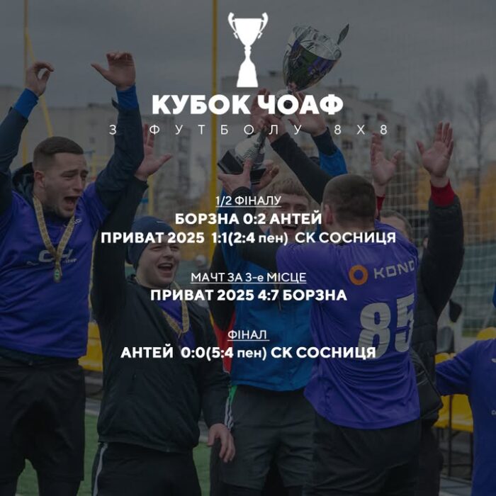 СК «Сосниця» здобула срібло на Кубку ЧОАФ з футболу 8х8