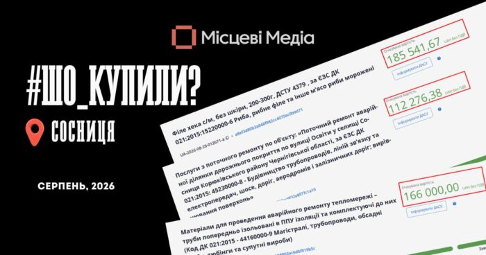 Понад 2 мільйони на дрова, харчі та ремонт: що купували у Сосницькій громаді в серпні